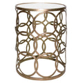 FirsTime & Co. Gilded Circles Iron Table - 16.75 x 16.75 x 22 in, American Design