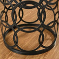 FirsTime & Co. Gilded Circles Iron Table - 16.75 x 16.75 x 22 in, American Design