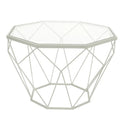Malibu 22 Modern Octagonal Coffee Table with Tempered Glass Top and Durable Metal Geometric Base for Living Room or Office