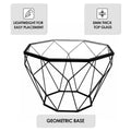 Malibu 22 Modern Octagonal Coffee Table with Tempered Glass Top and Durable Metal Geometric Base for Living Room or Office