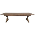 9' x 40" Rustic Solid Pine Folding Dining Table - Antique Style