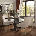 Clihome Glossy Wood Expandable Dining Table for 6 Guests