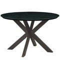 Ravenna 47" Modern Round Wood Dining Table with X-Cross Metal Base for Kitchen and Dining Room