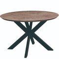 Ravenna 47" Modern Round Wood Dining Table with X-Cross Metal Base for Kitchen and Dining Room