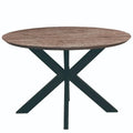 Ravenna 47" Modern Round Wood Dining Table with X-Cross Metal Base for Kitchen and Dining Room