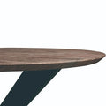 Ravenna 47" Modern Round Wood Dining Table with X-Cross Metal Base for Kitchen and Dining Room