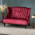 Christopher Knight Home Leora Contemporary Glam Tufted Velvet Wingback Loveseat