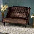 Christopher Knight Home Leora Contemporary Glam Tufted Velvet Wingback Loveseat