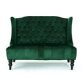 Christopher Knight Home Leora Contemporary Glam Tufted Velvet Wingback Loveseat