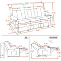 MCombo Faux Leather Electric Reclining Sofa with Heat and Massage - Models 6095/6075/6077