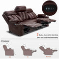 MCombo Faux Leather Electric Reclining Sofa with Heat and Massage - Models 6095/6075/6077