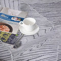 HomCom 32-Inch Long Clear Acrylic Waterfall Coffee Table - 20mm Thick Rectangle Design