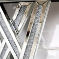 Contemporary Silver Console Table with Crushed Diamond Inlay for Entryway