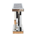Contemporary Silver Console Table with Crushed Diamond Inlay for Entryway