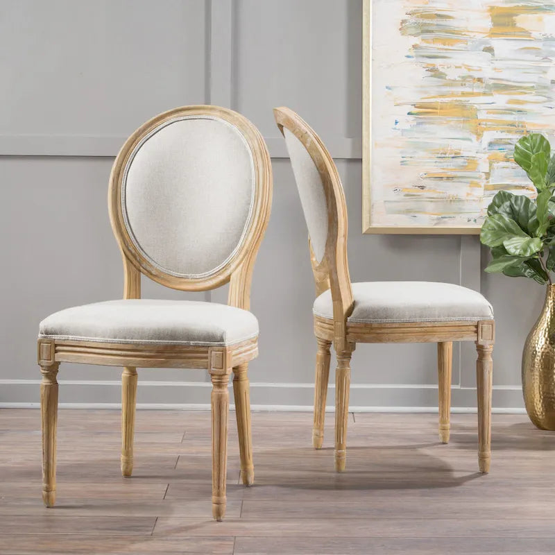 Set of 2 Phinnaeus French Country Fabric Dining Chairs by Christopher Knight Home