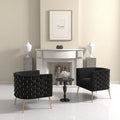 Set of 2 SEYNAR Mid-Century Modern Velvet Round Accent Chairs for Living Room