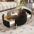 Merax Contemporary Round Coffee Table Featuring 2 Spacious Drawers