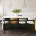 Nathan James Dahlia Upholstered Counter Height Barstool and Dining Chair with Backrest