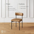 Nathan James Dahlia Upholstered Counter Height Barstool and Dining Chair with Backrest