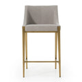 Modrest Fairview Modern Grey and Brass Counter Stool