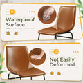 Set of 2 Homall Brown PU Leather Counter Bar Stools with Backrest and Footrest
