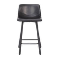 Pair of Armless Upholstered Metal Counter Stools