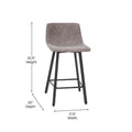 Pair of Armless Upholstered Metal Counter Stools