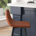 Pair of Armless Upholstered Metal Counter Stools