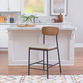 Lowrey 25-Inch Counter Stool with Metal Frame and Faux Leather Upholstery