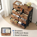Moasis Rustic Wood-Style Bedroom Dresser with Metal Frame and Wooden Surface