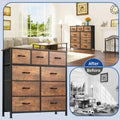 Moasis Rustic Wood-Style Bedroom Dresser with Metal Frame and Wooden Surface