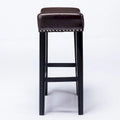 29-Inch Backless Faux Leather Bar Stools for Kitchen Counter - Farmhouse Style Island Chairs