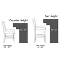 Set of 2 Counter Height Bar Stools with Back - 24-Inch Fabric Upholstered Design and Nailhead Trim