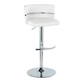 Set of 2 Silver Orchid Lena Adjustable Bar Stools with Rounded T Footrest