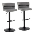 Set of 2 Silver Orchid Lena Adjustable Bar Stools with Rounded T Footrest