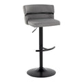 Set of 2 Silver Orchid Lena Adjustable Bar Stools with Rounded T Footrest
