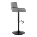 Set of 2 Silver Orchid Lena Adjustable Bar Stools with Rounded T Footrest