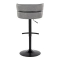 Set of 2 Silver Orchid Lena Adjustable Bar Stools with Rounded T Footrest