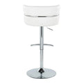 Set of 2 Silver Orchid Lena Adjustable Bar Stools with Rounded T Footrest