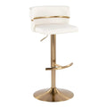 Set of 2 Silver Orchid Lena Adjustable Bar Stools with Rounded T Footrest