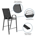 Set of 4 Outdoor Barstools with Flexible Comfort Material - Patio Seating