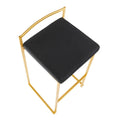 Set of 2 Stackable Gold Bar Stools with Silver Orchid Forest Finish