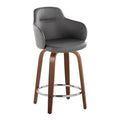 Set of 2 Carson Carrington Iglabo 24-Inch Fixed-Height Counter Stools with Bent Wood Legs and Round Footrest
