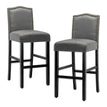 Set of 2 Upholstered 28-Inch Barstools - Stylish Pub Chairs