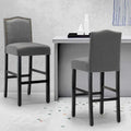 Set of 2 Upholstered 28-Inch Barstools - Stylish Pub Chairs