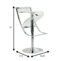Napoli Adjustable Clear Acrylic Bar Stool - Modern Transparent Swivel Chair for Kitchen or Home Bar