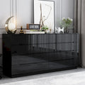 Light Dual Chest 8-Drawer Double Dresser with High Gloss Finish