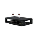 Artiva CASA Contemporary Glossy Black Lacquer Coffee Table - 48" x 24" x 12"