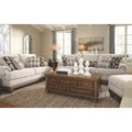 Harleson Classic Wheat Brown Loveseat with Nailhead Accents