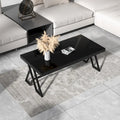 46-Inch Tempered Glass Top Metal Wrought Iron Coffee Table for Living Room